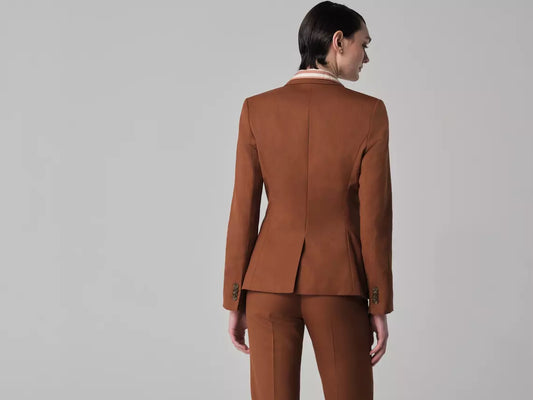 Eubank-Wool Silk Rust Suit Women